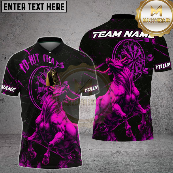 Maxcorners Dart Bull Shirt I'd Hit That Design Multioptions Personalized Name, Team Name Unisex 3D Shirt (4 Colors)