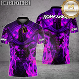 Maxcorners Dart Shirt Fiery Spartan Warriorr Design Multioptions Personalized Name, Team Name Unisex 3D Shirt (4 Colors)