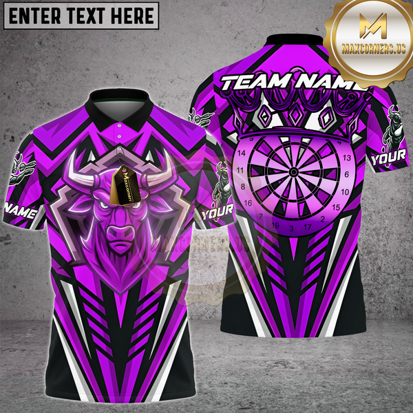 Maxcorners Dart Bull Jersey Fierce Bullseye Design Multioptions Personalized Name, Team Name Unisex 3D Shirt (4 Colors)