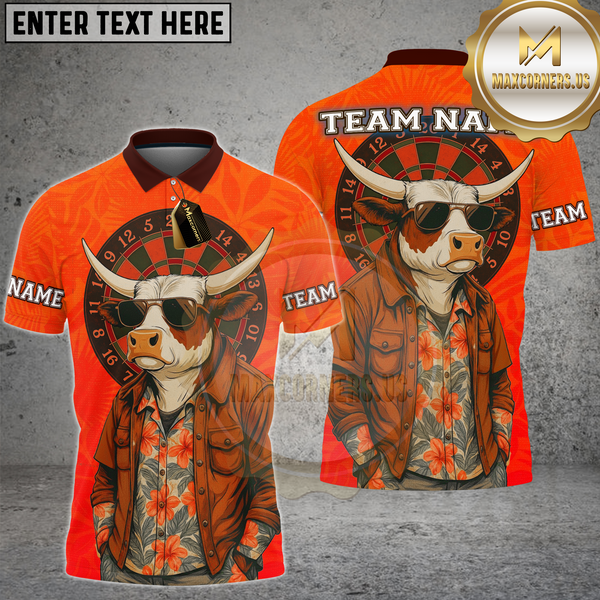 Maxcorners Dart Shirt Retro Cowboy Style Sunglasses Design Multioptions Personalized Name, Team Name Unisex 3D Shirt (4 Colors)