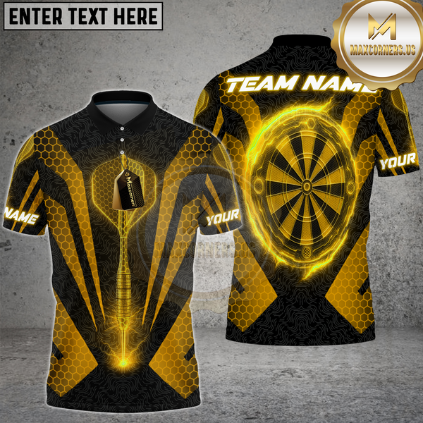Maxcorners Dart Shirt Neon Energy Jersey Multioptions Personalized Name, Team Name Unisex 3D Shirt (4 Colors)