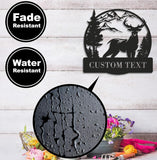 Maxcorners Personalized Deer Hunting Metal Sign WITH LED/WITHOUT LED Light Mountain Scene Custom Text Rustic Wall Art Gift LM0110