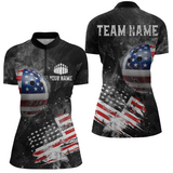 Maxcorners Custom American Flag Bowling Shirts Men Women Team Patriotic Bowling Jersey
