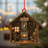 Maxcorners Personalized Hunter’s Cabin Ornament, Custom Log Cabin Christmas Decoration for Outdoor Lovers

 LM0411