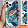 Maxcorners Fishing White Scale Water Splash Multicolor Options Personalized Name Phone Case (12 Fish Species)
