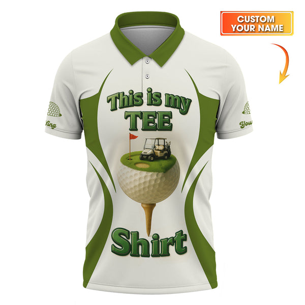 Maxcorners Personalized Name Funny Golf Shirt, This Is My Tee Shirt, Men’s Golf Shirts, Golf Gift For Golfers