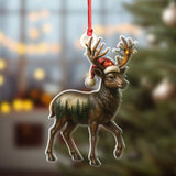 Maxcorners Rustic Deer Christmas Ornament, Woodland Reindeer Holiday Tree Decoration

 LM0411