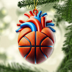 Maxcorners Custom Name Basketball Ornament, Basketball Lover Christmas Gift 2D Flat LM2111