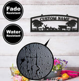 Maxcorners Personalized Farm Metal Sign WITH LED/WITHOUT LED - Rustic Ranch Name Sign with Livestock, Deer & Trees for Barn, Cabin & Outdoor Decor LM0110