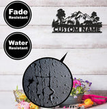 Maxcorners Personalized Wildlife Metal Sign WITH LED/WITHOUT LED - Rustic Cabin Name Sign with Deer & Bear, Mountain Lodge Outdoor Wall Art LM0110