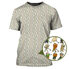 Maxcorners Crazy Pattern Golf Shirt, Halloween Golf Shirt For Men, Funny Golf Shirt, Golf Gift For Golfer
