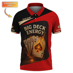 Maxcorners Big Deck Energy Poker Shirt, Funny Custom Polos For Poker Players, Gift For Pokers LoverLM1009