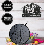 Maxcorners Personalized Deer Metal Sign WITH LED/WITHOUT LED - Mountain Cabin Name Sign, Rustic Wildlife Wall Art for Lodge & Outdoor Decor LM0110