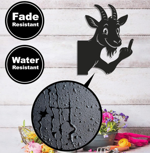 Maxcorners Funny Goat Metal Sign WITH LED/WITHOUT LED - Hilarious Farm Yard Decor, Rustic Prank Gift for Ranch, Barn & Outdoor Spaces LM0110