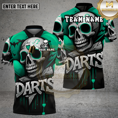 Maxcorners Death Skull Dartboard Art Multioptions Personalized Name, Team Name Unisex 3D Shirt (4 Colors)