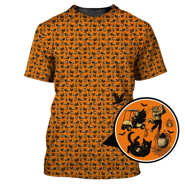 Maxcorners Funny Pattern Golf Shirt, Halloween Golf Shirt For Golfer, Golf Gift For Men