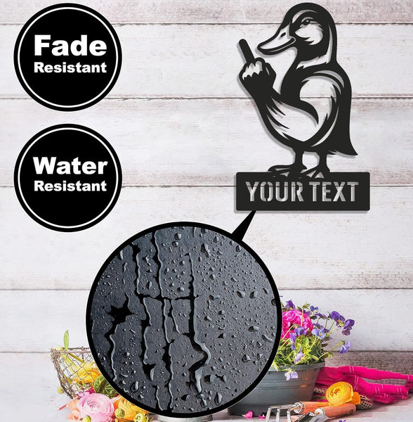 Maxcorners Personalized Funny Duck Metal Sign WITH LED/WITHOUT LED – Humorous Hunting Lodge Wall Decor, Gift for Hunters LM0110