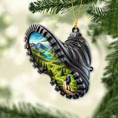 Maxcorners Custom Name Hiking Ornament, Hiking Lover Christmas Decoration 2D Flat LM2111