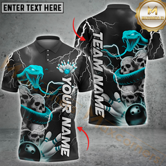 Maxcorners Bowling Viper And Skull Thunder Multicolor Options Personalized Name, Team Name 3D Shirt