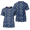Maxcorners Blue Fish Pattern Performance Fishing Shirts, SPF Shirt For Men, Hooded Fishing Shirt, Fishing Shirts For Men