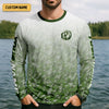 Maxcorners Custom Largemouth Bass Fishing Shirt for Men, Camo Green Angler Shirt, Fishing UPF Shirts