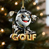 Maxcorners Custom Name Cool Golf Ball Acrylic Ornament, Golf Xmas Ornaments, Christmas Golf Gift LM1611