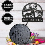 Maxcorners Personalized Hunting Metal Sign WITH LED/WITHOUT LED - Deer, Duck & Fish Wildlife Wall Art, Rustic Cabin Decor for Hunters LM0110