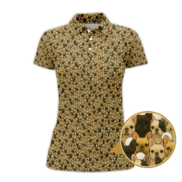 Maxcorners French Bulldog Golf Shirt, Funny Dog Golf Shirt For Men, Pattern Golf Shirt For Golfers