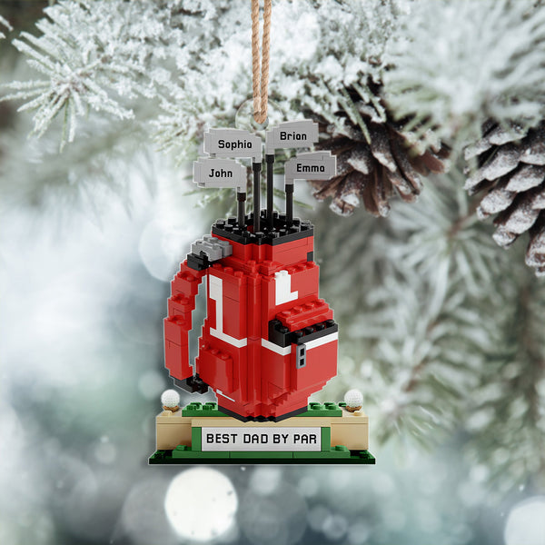 Maxcorners Best Dad By Par Golf Bag Ornament Christmas Golf Gift, Dad Golf Gift