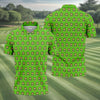 Maxcorners Green St Patrick's Day Funny Adult Shamrock Golf Shirt, Polo Shirts For Men, Golf Shirts For Men