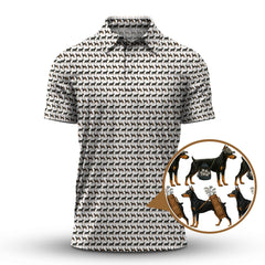 Maxcorners Pattern Golf Shirt For Men, Dog Golf Shirt, Crazy Golf Shirt For Golfers