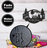 Maxcorners Personalized Deer Metal Sign WITH LED/WITHOUT LED - Rustic Wildlife Scene Cabin Name Sign, Family Lodge Outdoor Wall Art LM0110