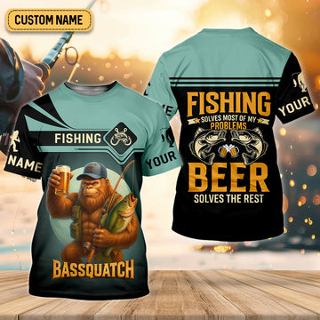 Maxcorners Fishing Solves Most Of My Problems Beer Solves The Rest SPF Shirt, Funny Fishing Shirt, Fishing Shirts For Men