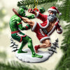 Maxcorners Custom Name Muay Thai Santa Ornament, Christmas Gift for Muay Thai Lover 2D Flat LM2211