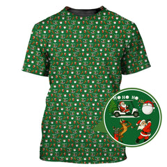 Maxcorners Christmas Golf Shirt, Hohoho Pattern Golf Shirt, Xmas Golf Shirt, Golf Gift For Men