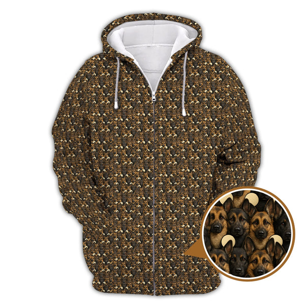 Maxcorners German Shepherd Dog Pattern Golf Shirt, Funny German Shepherd Golf Shirt For Dog Lovers, Golf Gift For Golfers