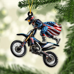 Maxcorners Custom Name American Motocross Ornament, Motocross Christmas Gift 2D Flat LM2111