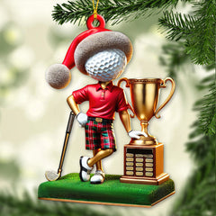 Maxcorners Custom Name and Year Golf Champion Ornament, Golf Lover Christmas Gift 2D Flat LM2111