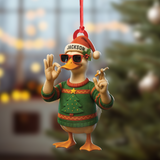 Maxcorners Personalized Funny Cool Duck Acrylic Christmas Ornament – Custom Name Xmas Decor, Unique Holiday Ornament for Hunter or Friend

 LM0411