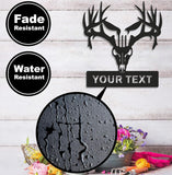 Maxcorners Personalized Deer Skull Metal Sign WITH LED/WITHOUT LED – Rustic Hunting Cabin Wall Decor, Gift for Hunters LM0110