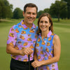 Maxcorners Funny Taco Cat Galaxy Pattern Golf Shirt, Women’s Golf Apparel, Ladies Golf Shirt LM1507