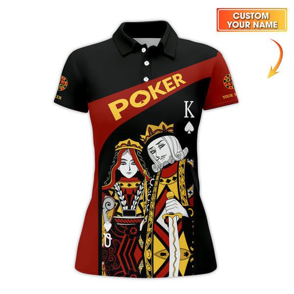 Custom Name King Of Spades Shirt, Poker Polos For Men, Funny Poker Shirts, Gifts For Poker Lovers