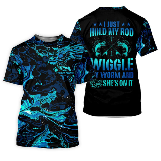 Maxcorners Fishing UPF Shirts, I Just Hold My Rod Wiggle My Worm, Funny Fishing Shirt, Gift For Fisherman