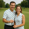 Maxcorners Grid Pattern Shamrock Golf Shirt, St Patrick's Day Golf Tops For Men, Golf Shirts For Men, Polo Shirts For Men