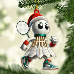 Maxcorners Custom Name Badminton Ornament, Badminton Lover Christmas Gift 2D Flat LM2211