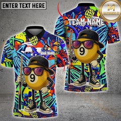 Maxcorners Billiard 8 Ball Beer Crown Pool Tee Funny Bar Player Gift Customized Name, Team Name 3D Polo Shirt