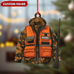 Maxcorners Personalized Hunter Ornament - Custom Camo Jacket Christmas Decoration for Men & Hunters LM0411