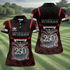 Maxcorners Personalized Veteran America 250 Polo Shirt Red Accent, Performance Golf Shirt, Golf Tops For Women LM1507