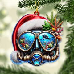 Maxcorners Custom Name Diving Ornament, Christmas Gift for Diving Lover 2D Flat LM2111