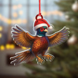 Maxcorners Christmas Pheasant Acrylic Christmas Ornament – Funny Hunting Bird Decor Gift for Hunters & Outdoor Lovers LM0411